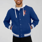 NY Mets Royal Cotton Hooded Jacket For Men