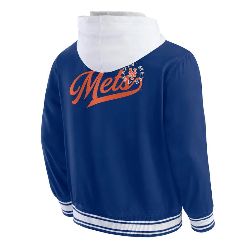 NY Mets Royal Cotton Hooded Jacket For Sale