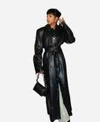 Kerry Washington Black Leather Coat