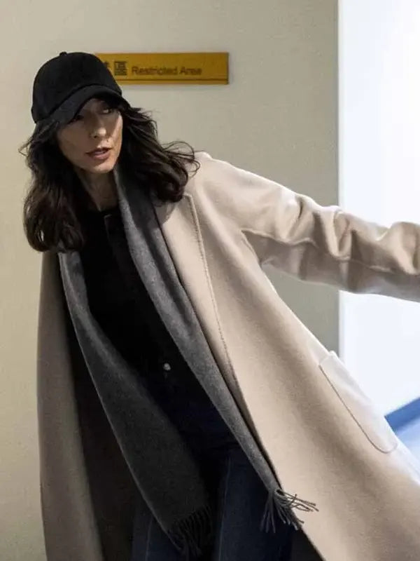 Necar Zadegan CIA S01 Beige New  Wool Coat