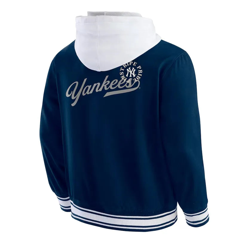 New York Yankees Navy Cotton Hooded Jacket For Sale