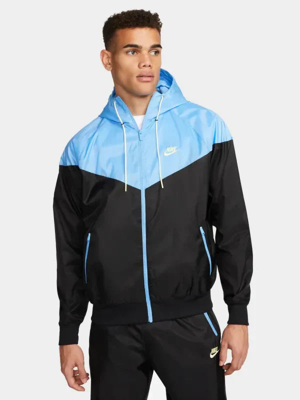 Nike Sportswear Windrunner Hooded Jacket Black / University Blue - Citron Tint
