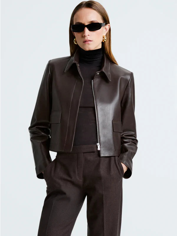 Nour Hammour Leather Jacket Bleeker