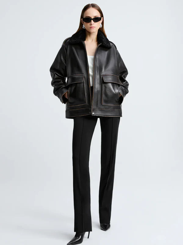 Nour Hammour Leather Jacket Drey