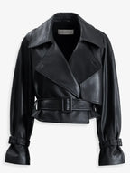 Nour Hammour Leather Jacket Dupe In Black
