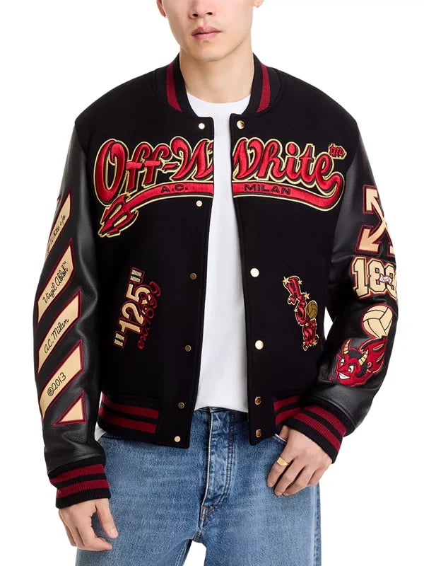 AC MILAN X OFF-WHITE- VARSITY JACKET