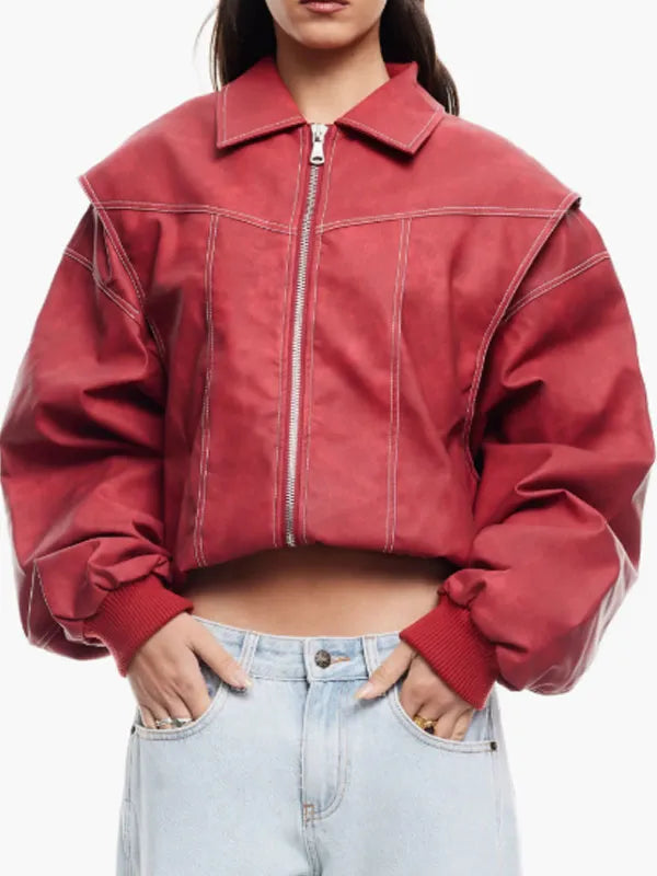 Off Campus S01 Mika Abdalla Red Bomber Jacket