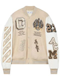 Off-White x AC Milan Varsity Jacket Cream White