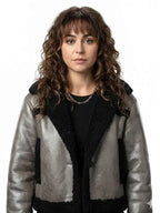 Off Campus 2026 Allie Hayes Shearling Leather Jacket