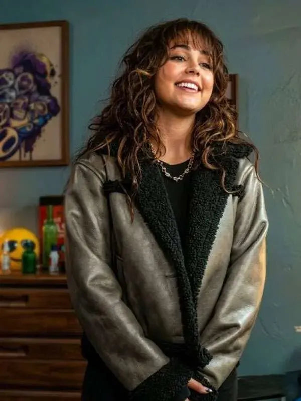 Off Campus 2026 Allie Hayes Shearling Leather Jacket