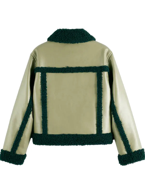 Off Campus 2026 Allie Hayes Shearling Leather Jacket
