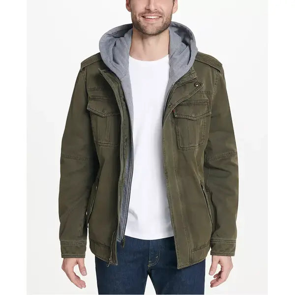 Men-Sherpa-Lined-Two-Pocket-Hooded-Trucker-Jacket