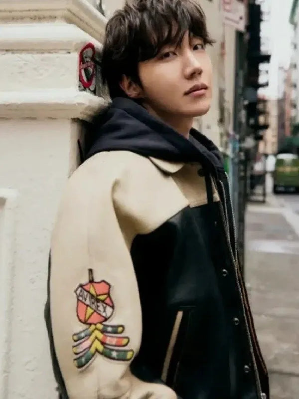 J-hope X Louis Vuitton Black Varsity Jacket