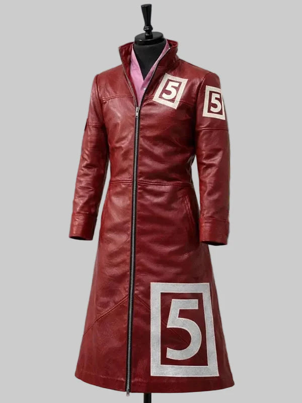 One-Piece-Mr-5-Red-Leather-Trench-Coat