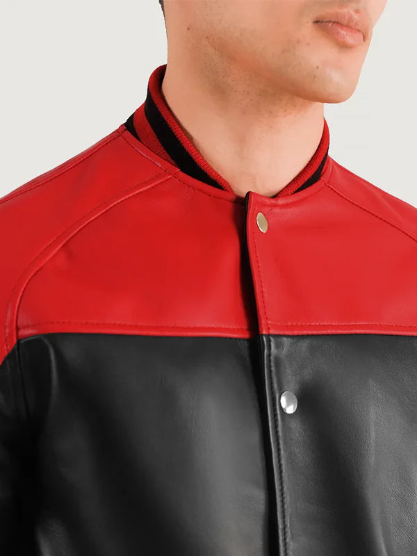 Order Black And Red Leather Jacket