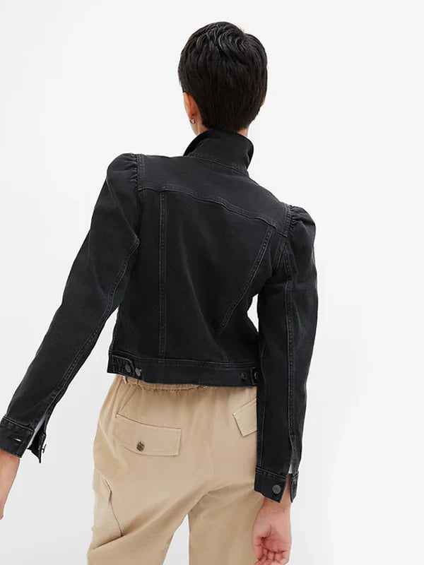 Order Gap Puff Sleeve Denim Jacket