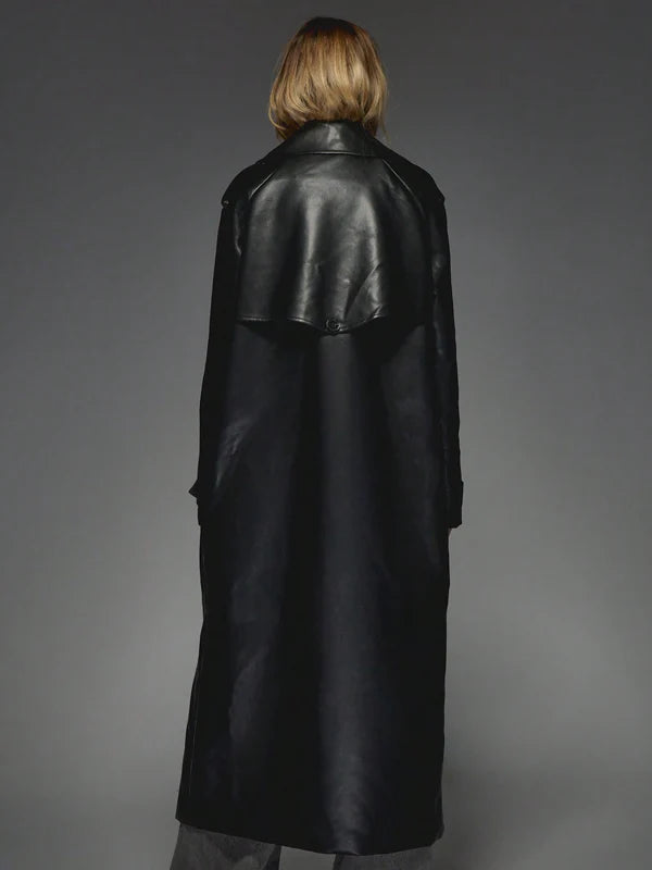 Order Missguided Leather Trench Coat