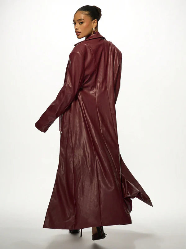 Order Now Missguided Leather Trench Coat