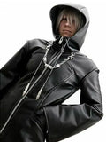 Organization XIII Kingdom Hearts Enigma Leather Hooded Coat