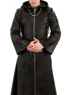 Organization XIII Kingdom Hearts Enigma Leather Hooded Coat