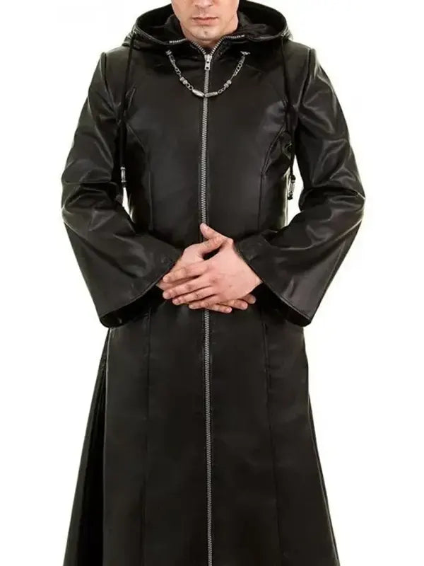 Organization XIII Kingdom Hearts Enigma Leather Hooded Coat