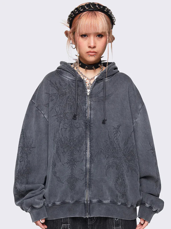 Oversized Zip Up Hoodie For Sale