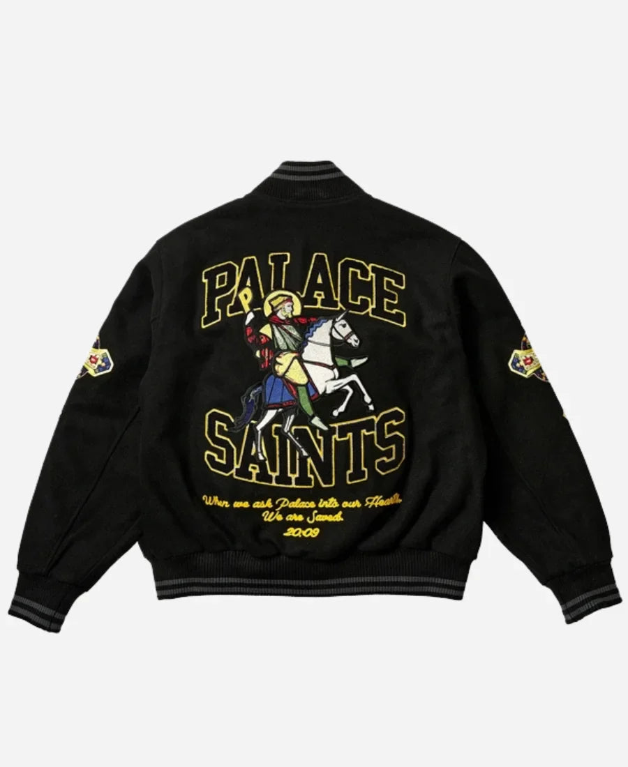 Palace-Saints-Black-Bomber-Jacket-Back