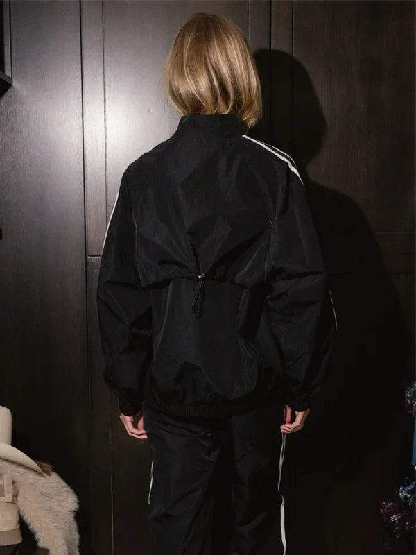 Parke Sport Stripe Nylon Jacket Black