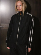 Parke Sport Stripe Nylon Jacket Black