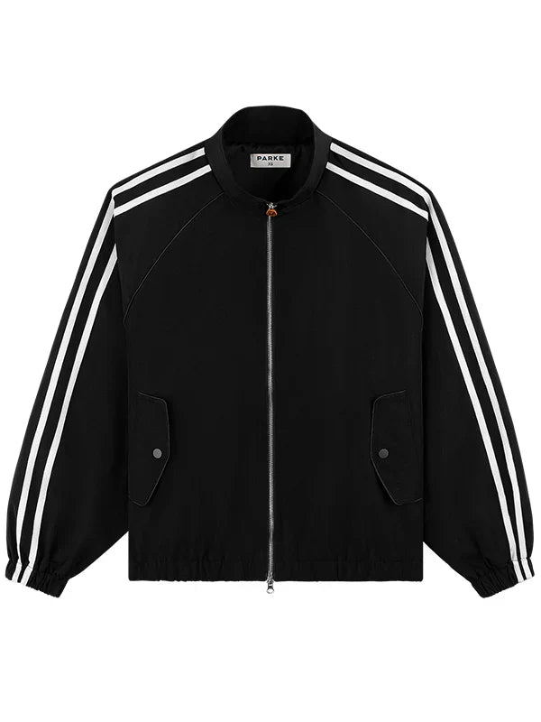 Parke Sport Stripe Nylon Jacket Black