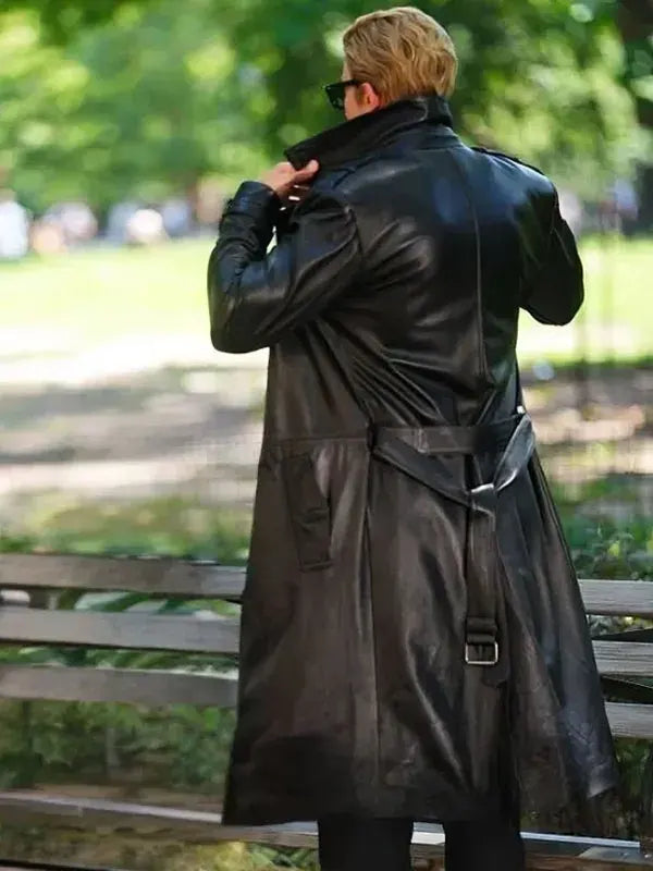 Paul Anthony Kelly Black Leather Trench Coat