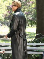 Paul Anthony Kelly Black Leather Trench Coat