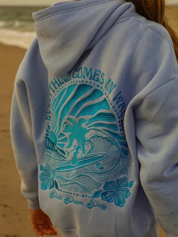 Pink-Palm-Puff-Hoodie-Everything-Comes-In-Waves-Blue