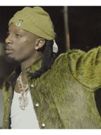 Playboi Carti Ur The Moon Green Fur Jacket