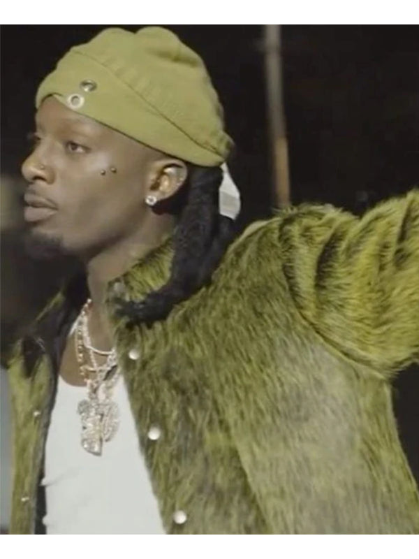 Playboi Carti Ur The Moon Green Fur Jacket