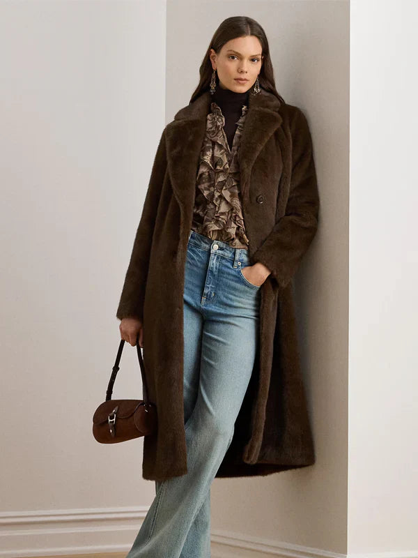 Polo-Ralph-Lauren-Faux-Fur-Brown-Coat