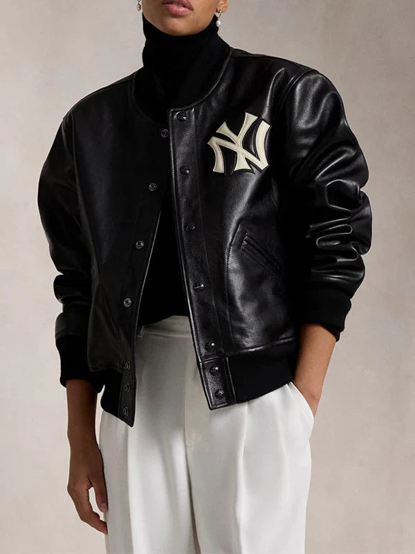 Polo-Ralph-Lauren-Yankees-Leather-Jacket-Black