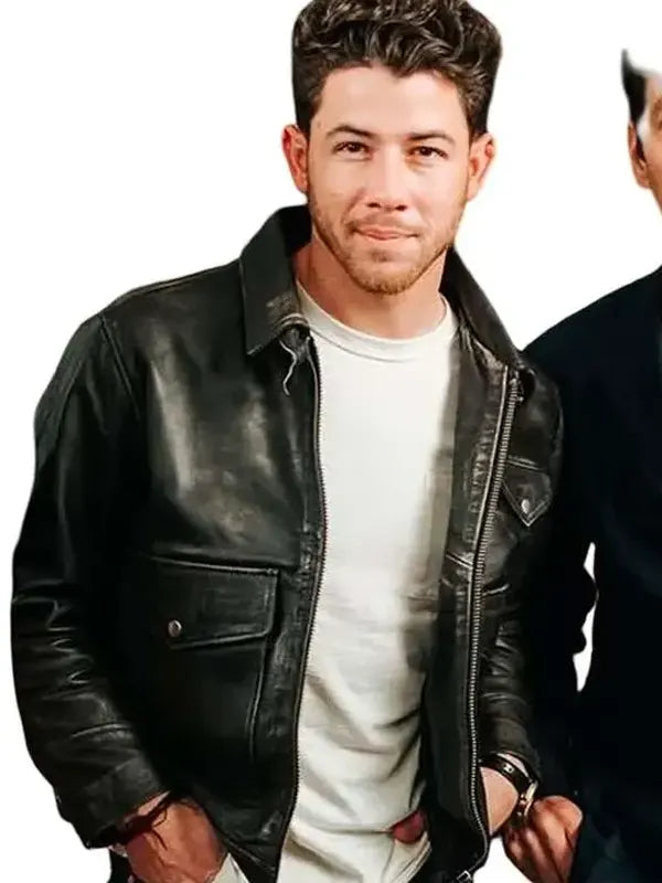 Power Ballad 2026 Nick Jonas Black Leather Jacket