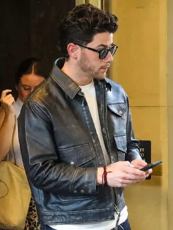 Power Ballad 2026 Nick Jonas Black Leather Jacket