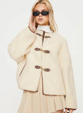 Princess Polly Adylic Teddy Coat Cream Brown