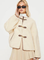 Princess Polly Adylic Teddy Coat Cream Brown