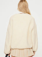 Princess Polly Adylic Teddy Coat Cream Brown