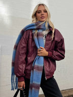Princess Polly Goldsmith Faux Leather Bomber Jacket Burgundy