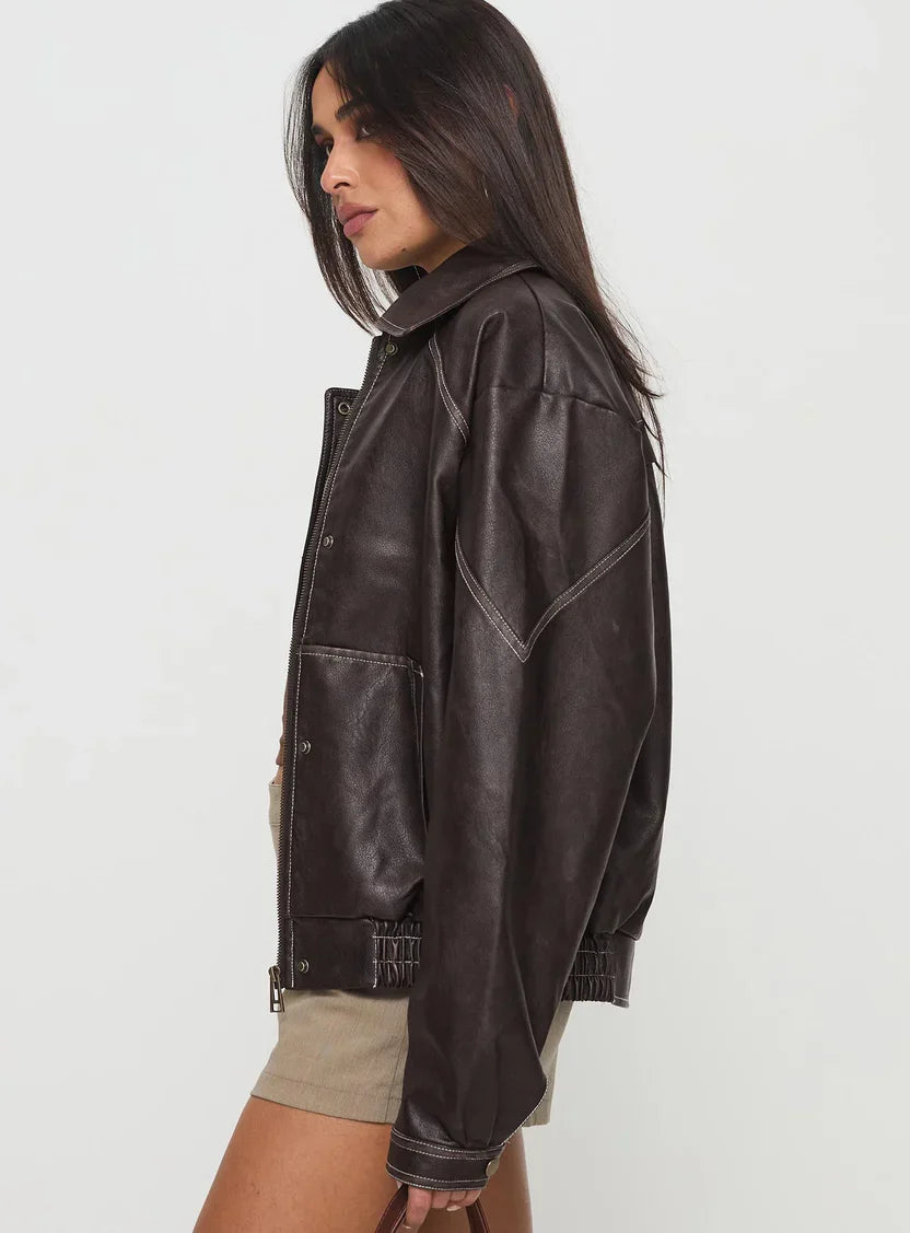 Princess Polly Jaxton Faux Leather Jacket