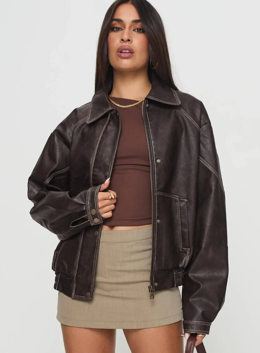 Princess Polly Jaxton Faux Leather Jacket