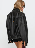 Princess Polly Jaxton Faux Leather Jacket Black