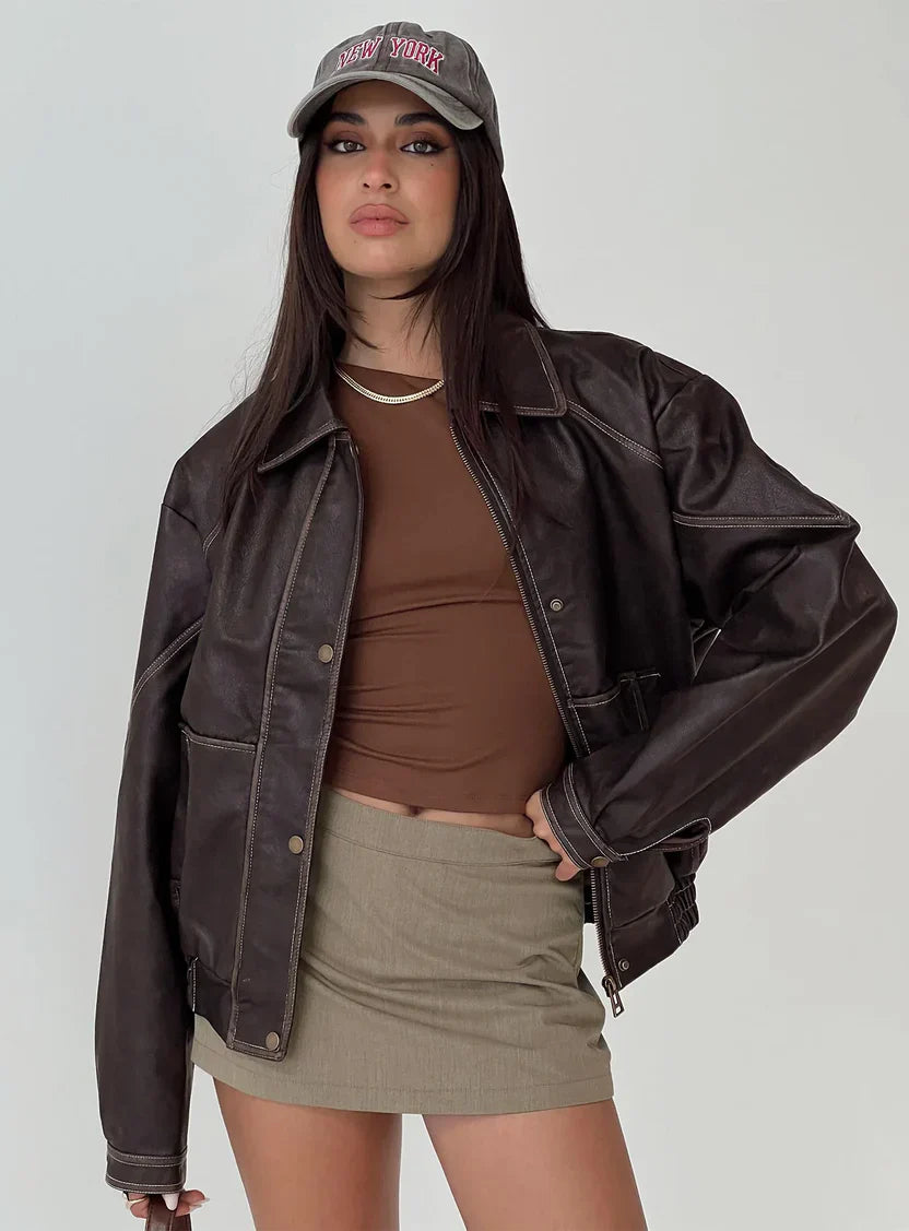 Princess Polly Jaxton Faux Leather Jacket