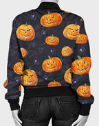 Halloween Pumpkin Bomber Jacket