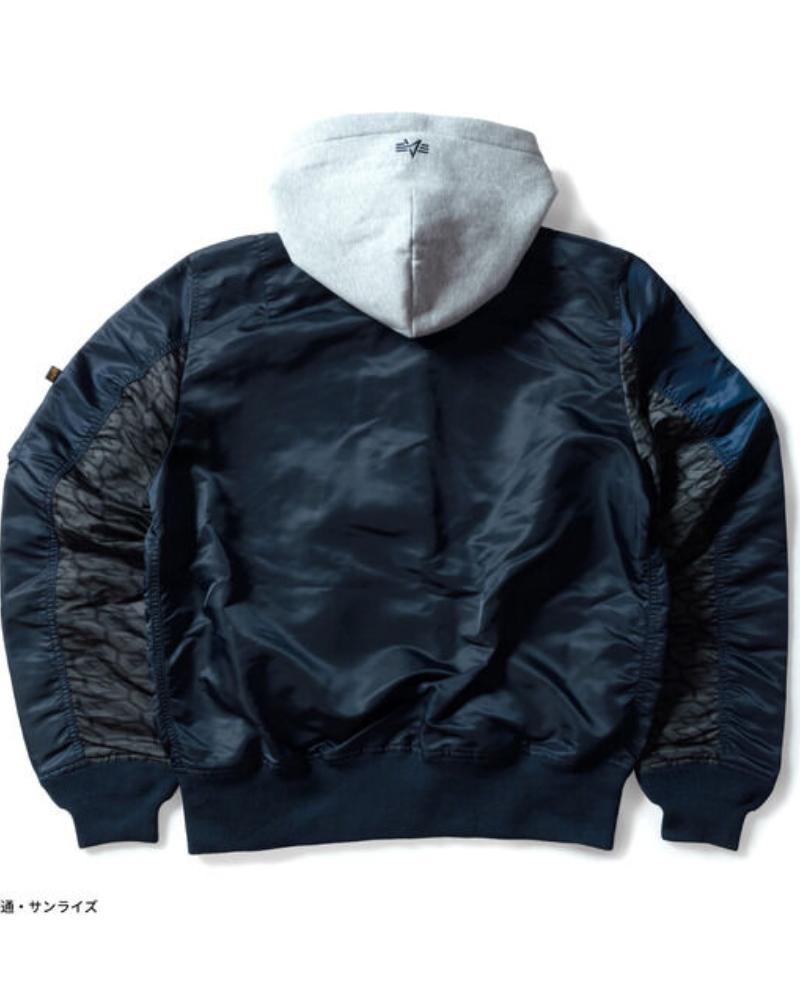 STRICT-G x ALPHA Mobile Suit Gundam SEED FREEDOM Black MA-1 Jacket
