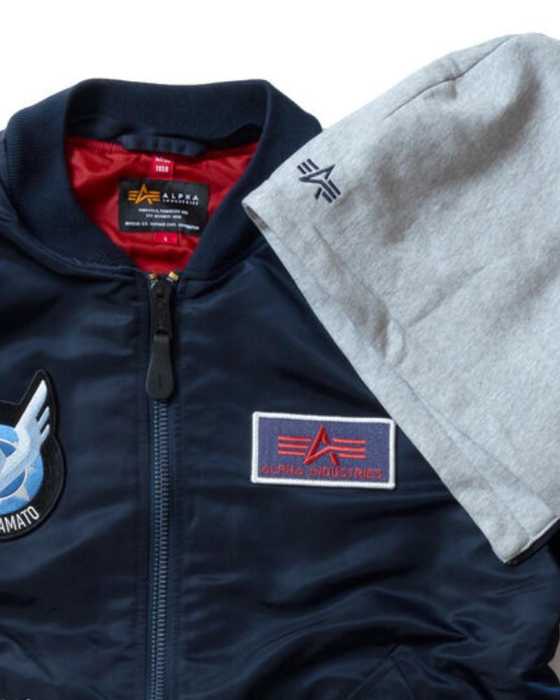 STRICT-G x ALPHA Mobile Suit Gundam SEED FREEDOM Black MA-1 Jacket